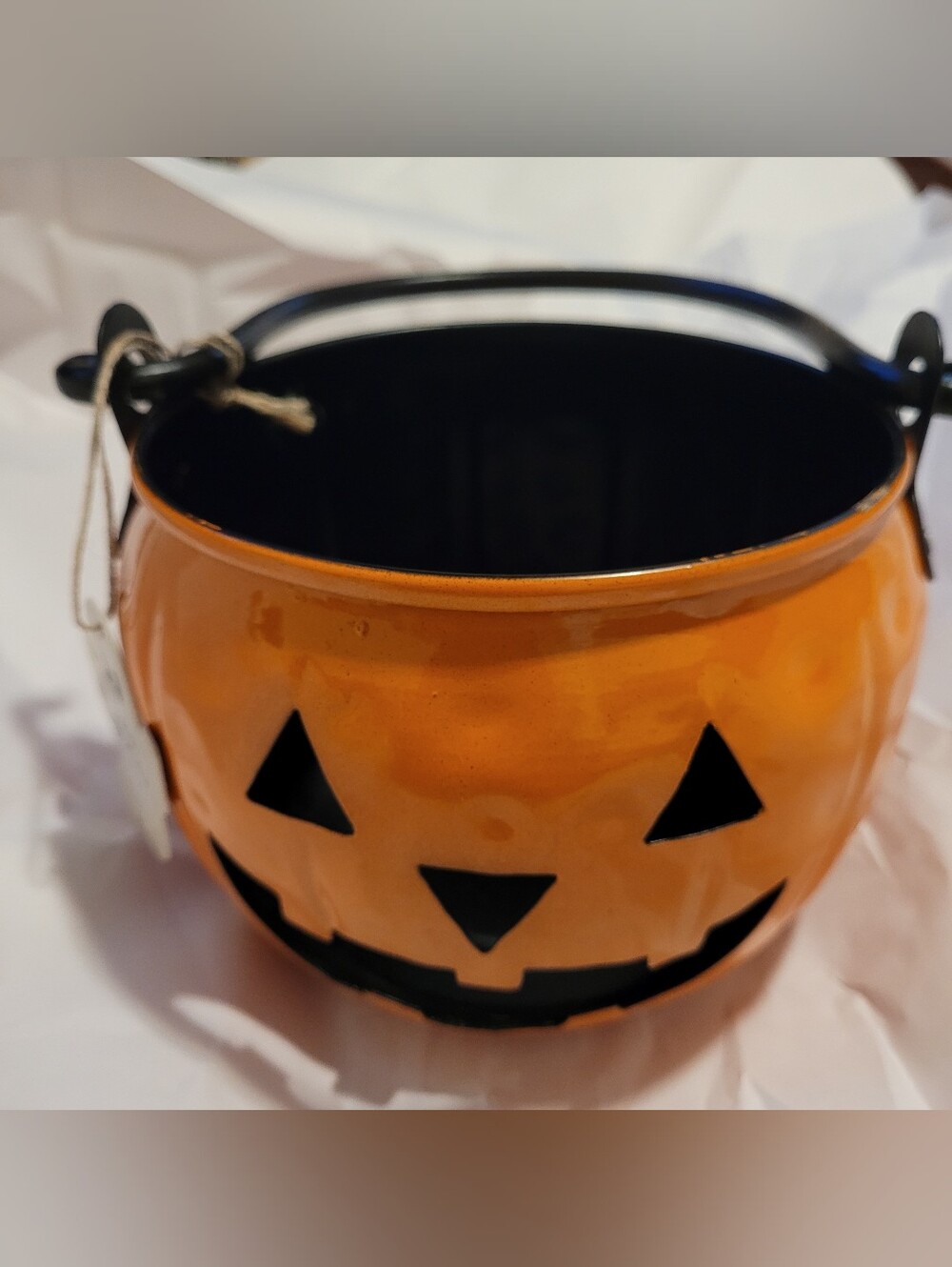Goblin And Ghoul Halloween Jack-O'-Lantern Candy Bucket - Orange Metal